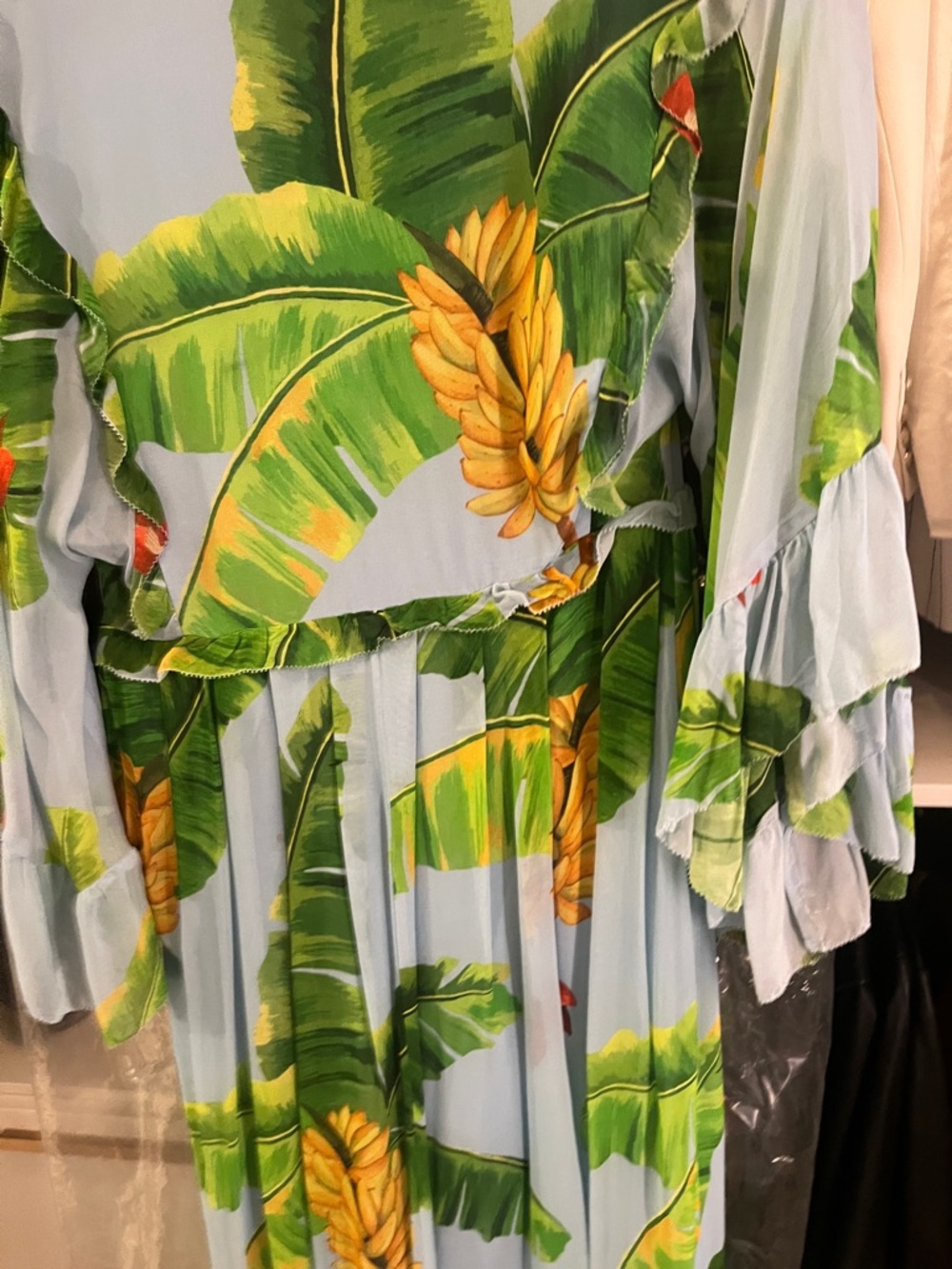 FARM Rio Blue Tropical Banana Leaf Maxi Dress - Picture 3 of 9